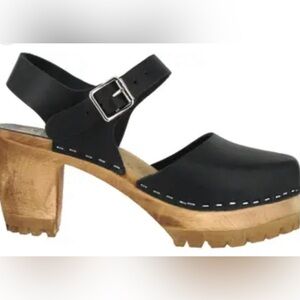 Mia ABBA Clog Sandal 39 8 Black Womens
